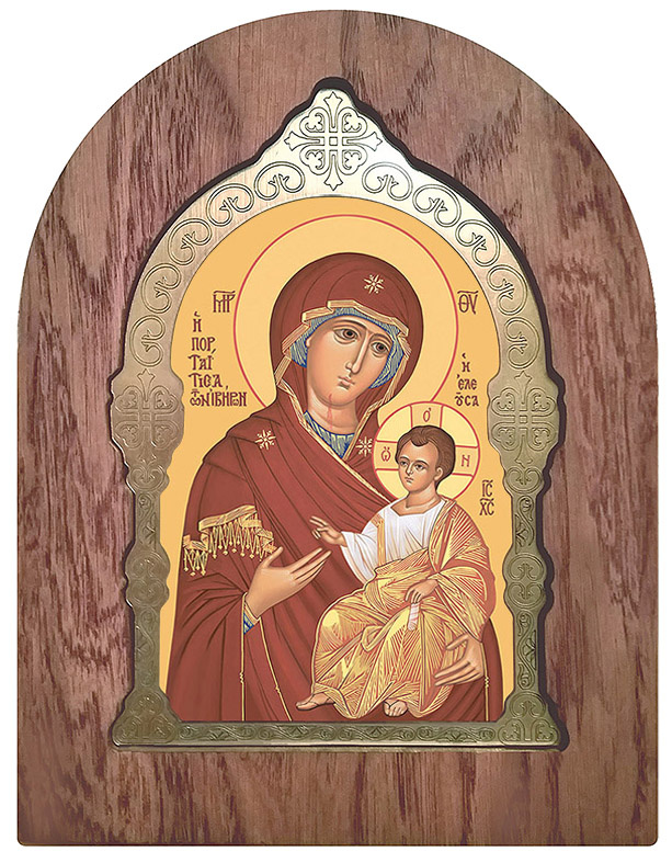 Икона Божией Матери Иверская, арка с окладом 