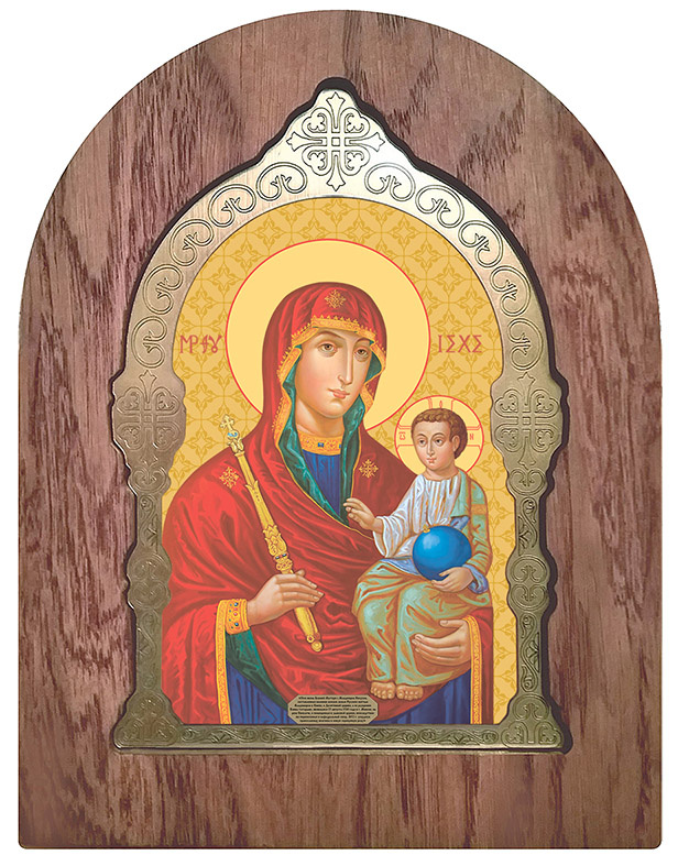Икона Божией Матери Минская, арка с окладом  - фото