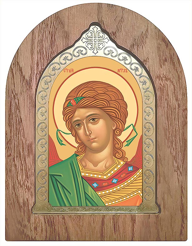Икона Ангел Хранитель арка с окладом 