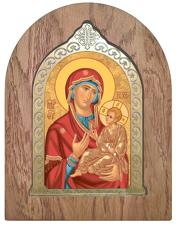 Икона Божией Матери Одигитрия, арка с окладом - фото