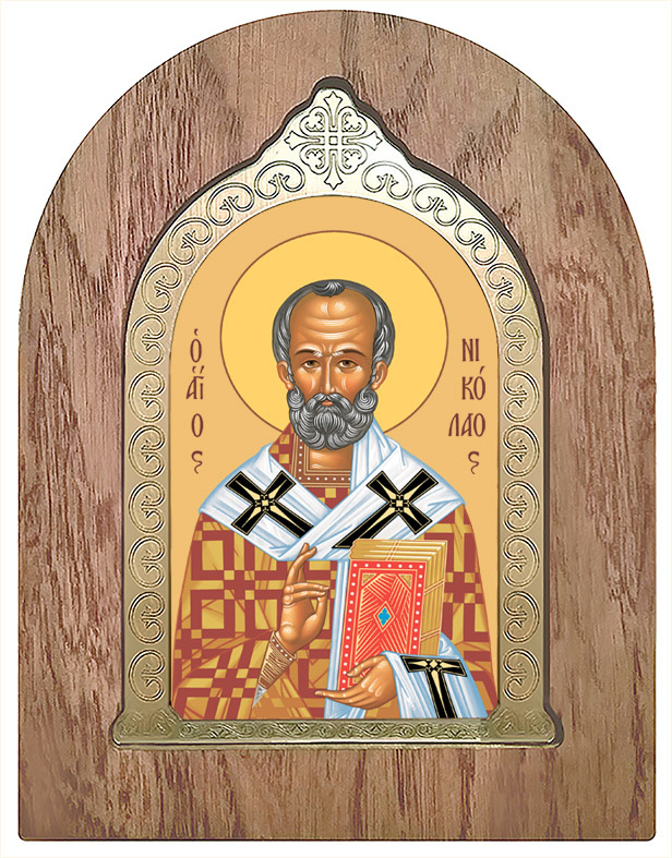 Икона Святителя Николая Чудотворца, арка с окладом
