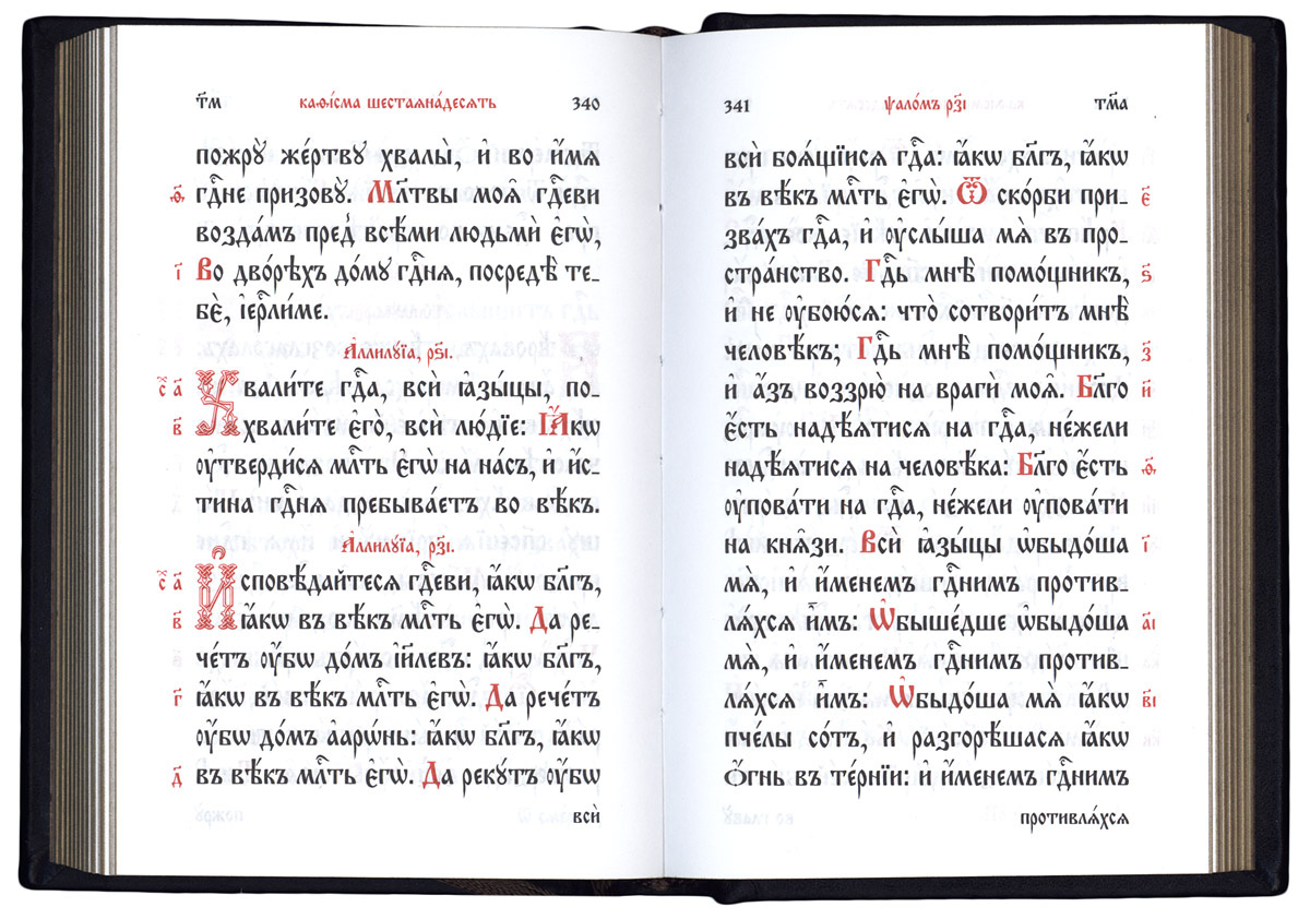 Псалтирь в кожаном переплете, церковнославянский шрифт (99346)