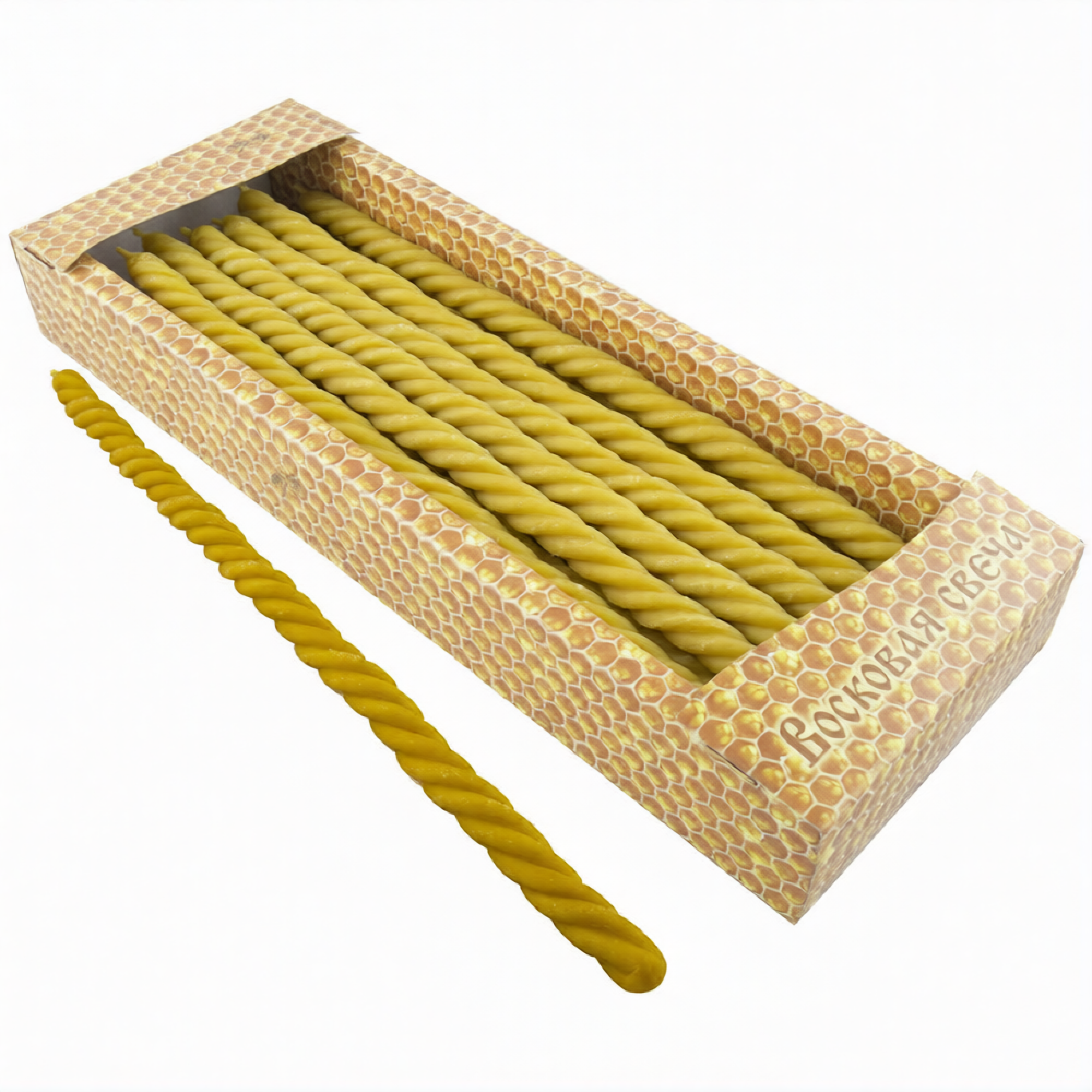 Свеча восковая витая №8 20шт - фото