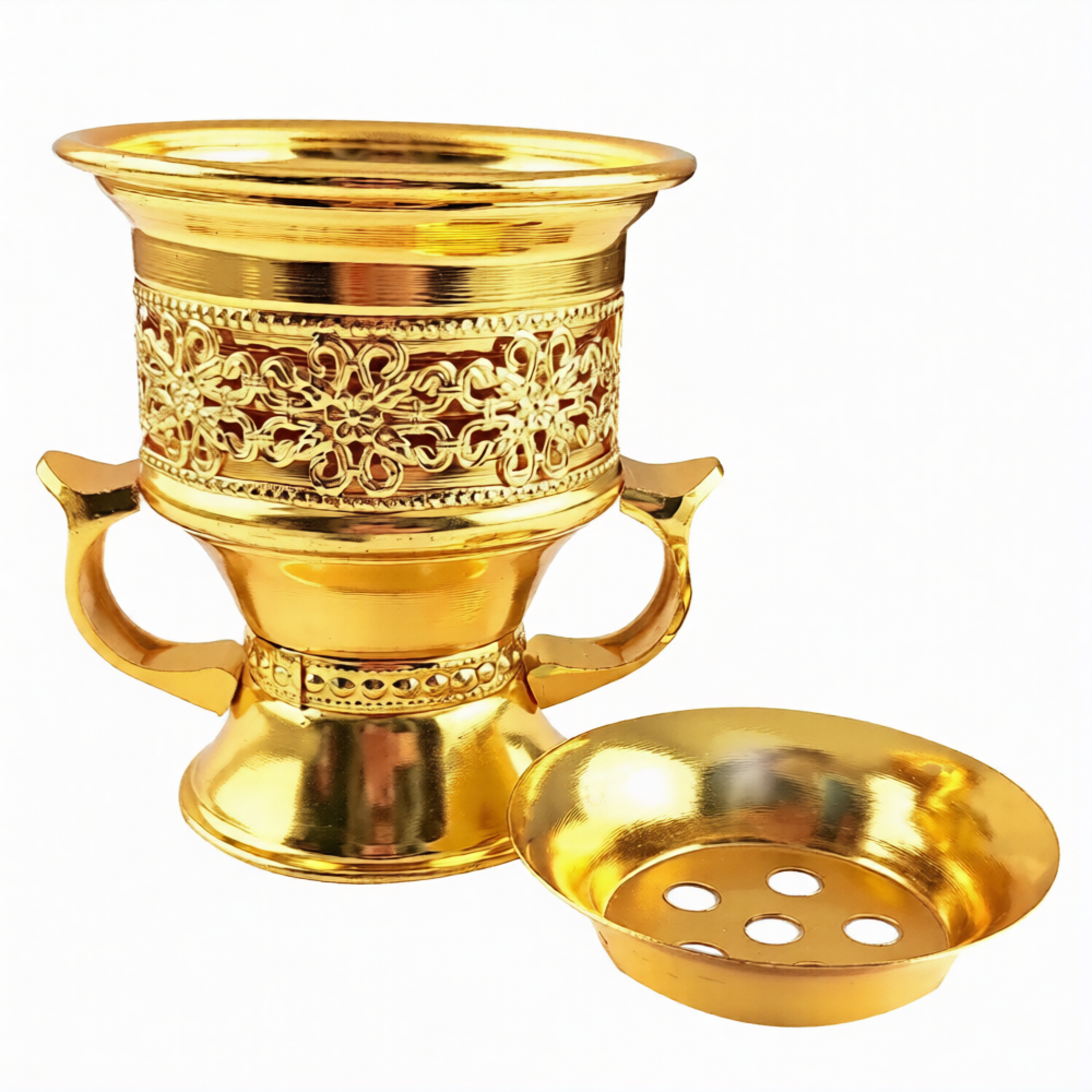 Кадильница металл, цвет золото, 9,5 см - фото