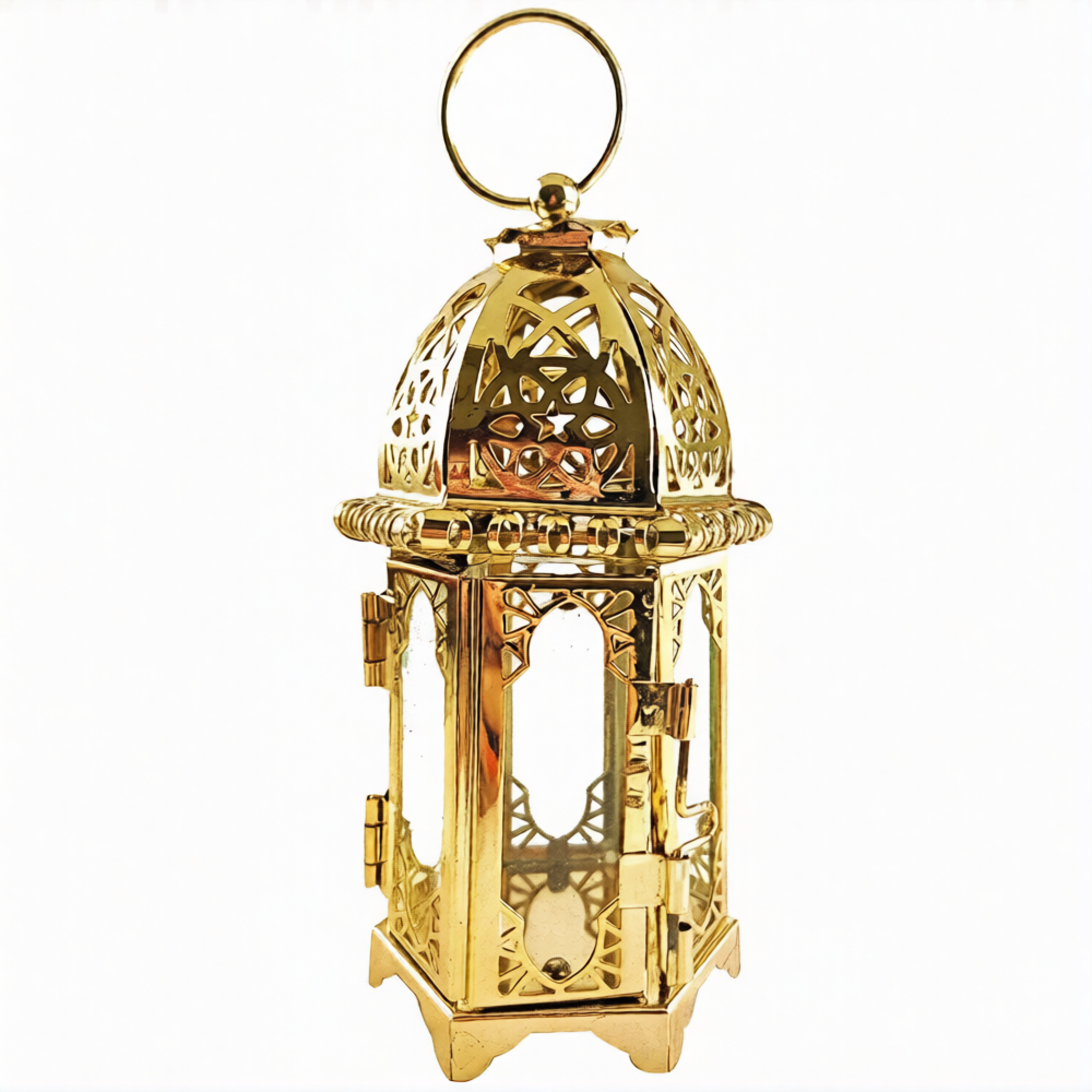 Фонарь-подсвечник золотой цвет, металл, 15 см - фото