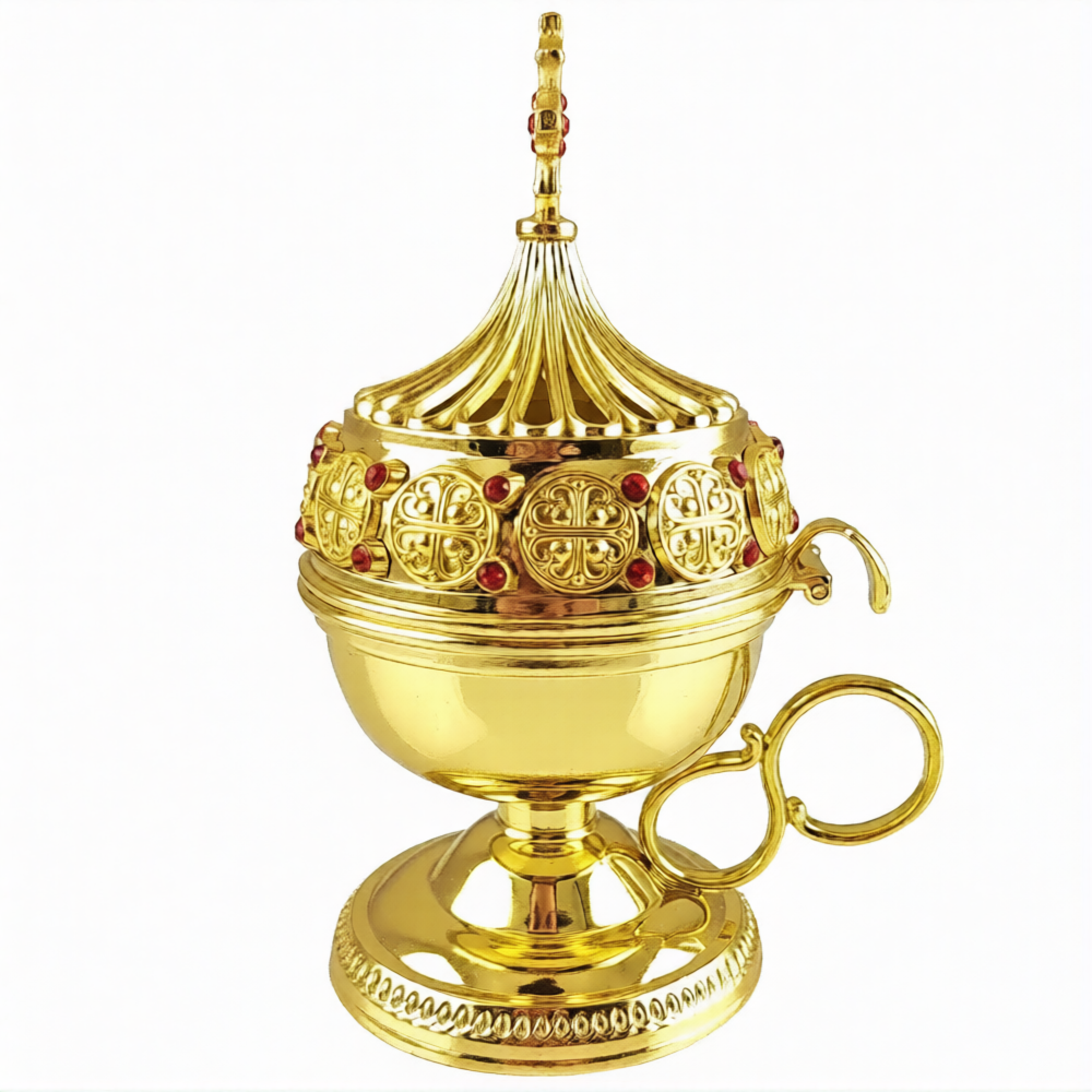 Кадильница цинковый сплав, камни, цвет «под золото», 12 см - фото2