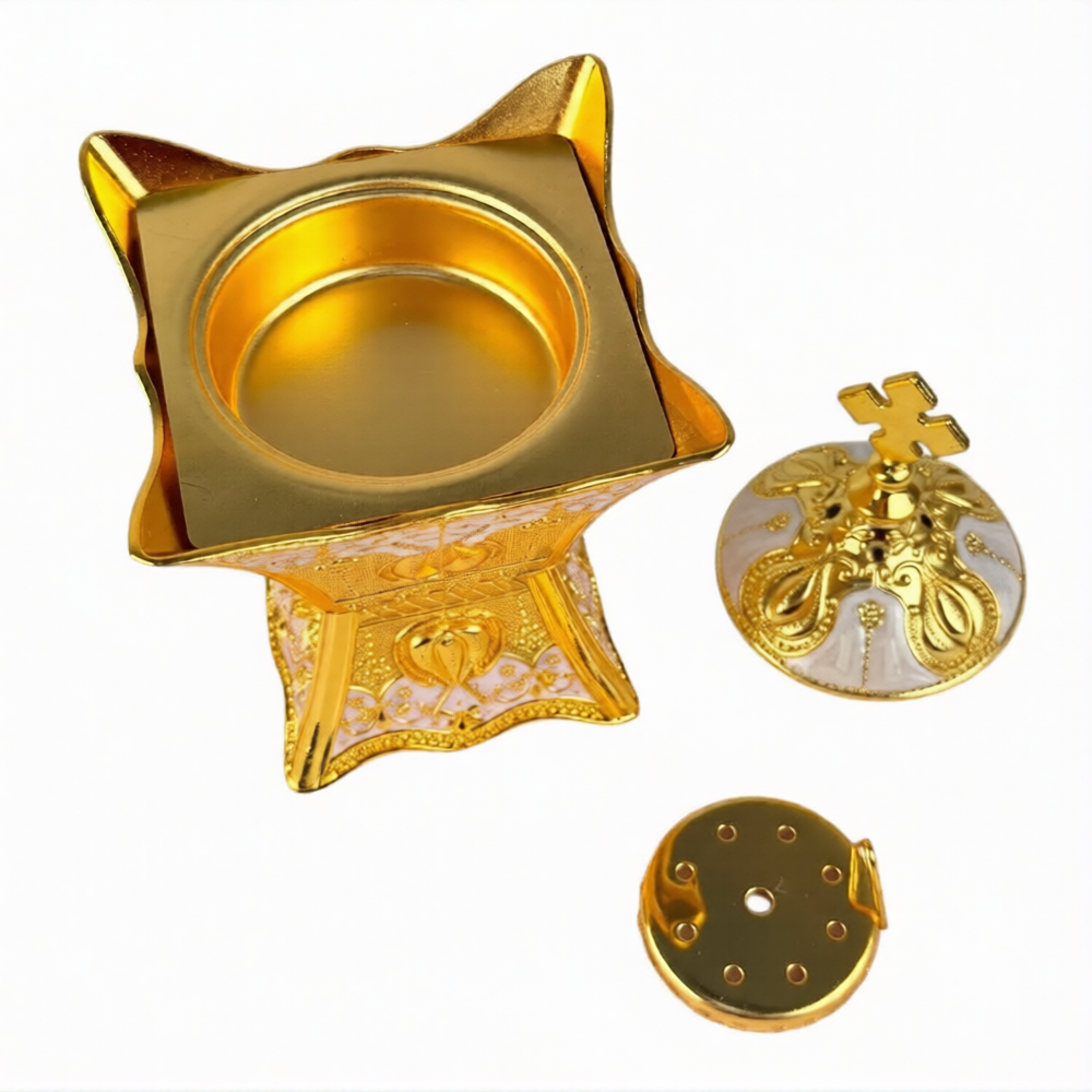 Кадильница металл, цвет золото, 15 см - фото2