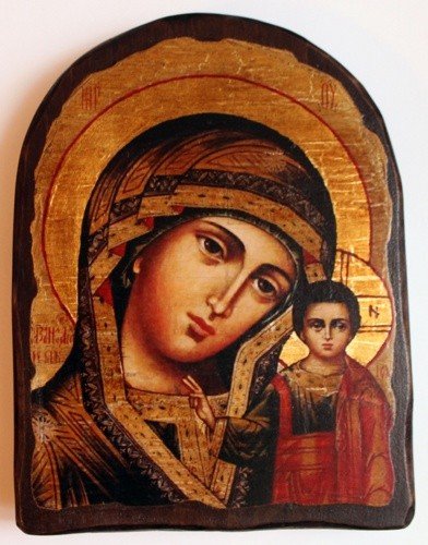 Икона Божией Матери "Казанская", на дереве, под старину