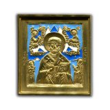 Святитель Никола Чудотворец. Латунное литье с эмалью - фото