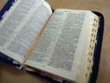 Библия 055 ZTI (145x200 мм) на молнии, c индексами, кожзам., цветы. УБО