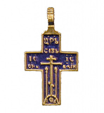 Крест нательный мужской с эмалью. Латунное литье (137) - фото