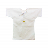 Рубашка крестильная 0-1 года белая с крестом (КНК11087) - фото