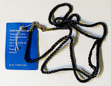 Гайтан ювелирный шелк 60см (черный/цвет замка золото) крученый