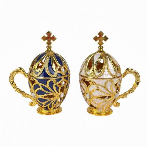 Кадильница с ручкой металл, эмаль, цвет золото, 14 см - фото