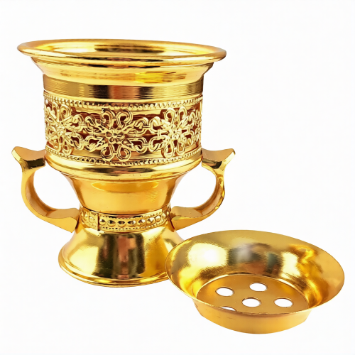 Кадильница металл, цвет золото, 9,5 см - фото