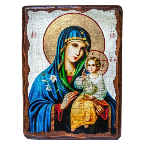 Икона «Неувядаемый Цвет», дерево под старину, печать-краска, 12,5×16,5 см - фото