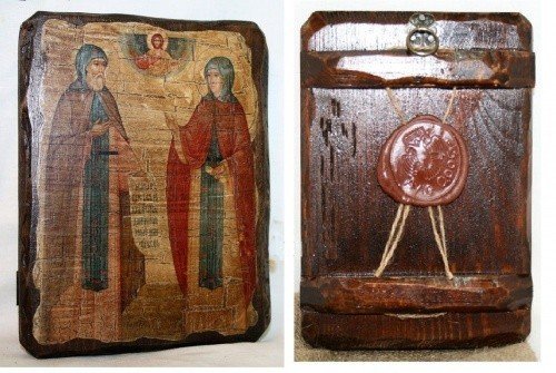 Икона "Святые Петр и Феврония", под старину